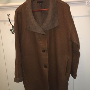 Eileen Fisher Alpaca/Wool Wrap Coat.